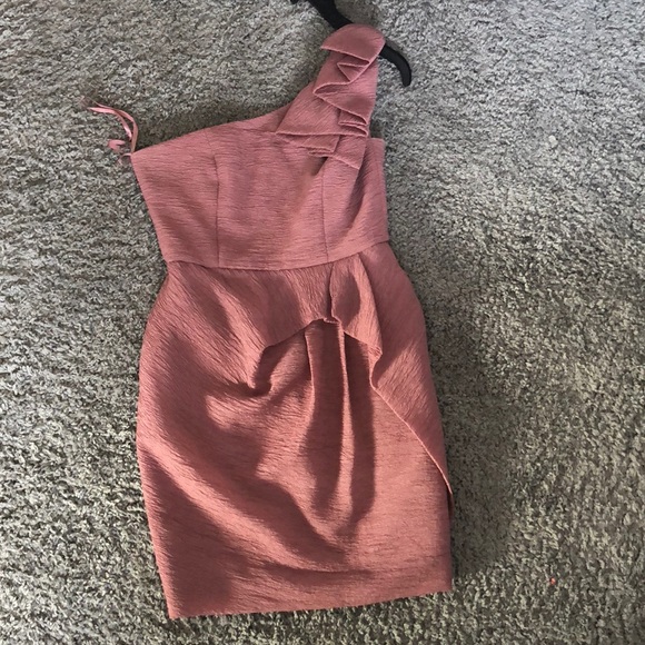 BCBG Dresses & Skirts - BCBG One Shoulder Pink Dress